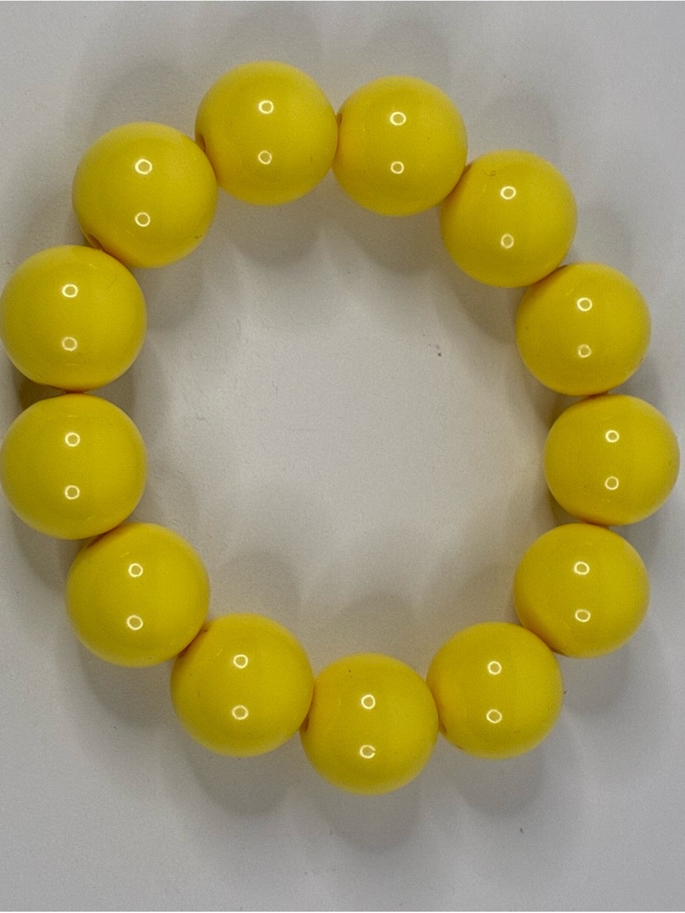 Bright Yellow Beaded Stretch Bracelet